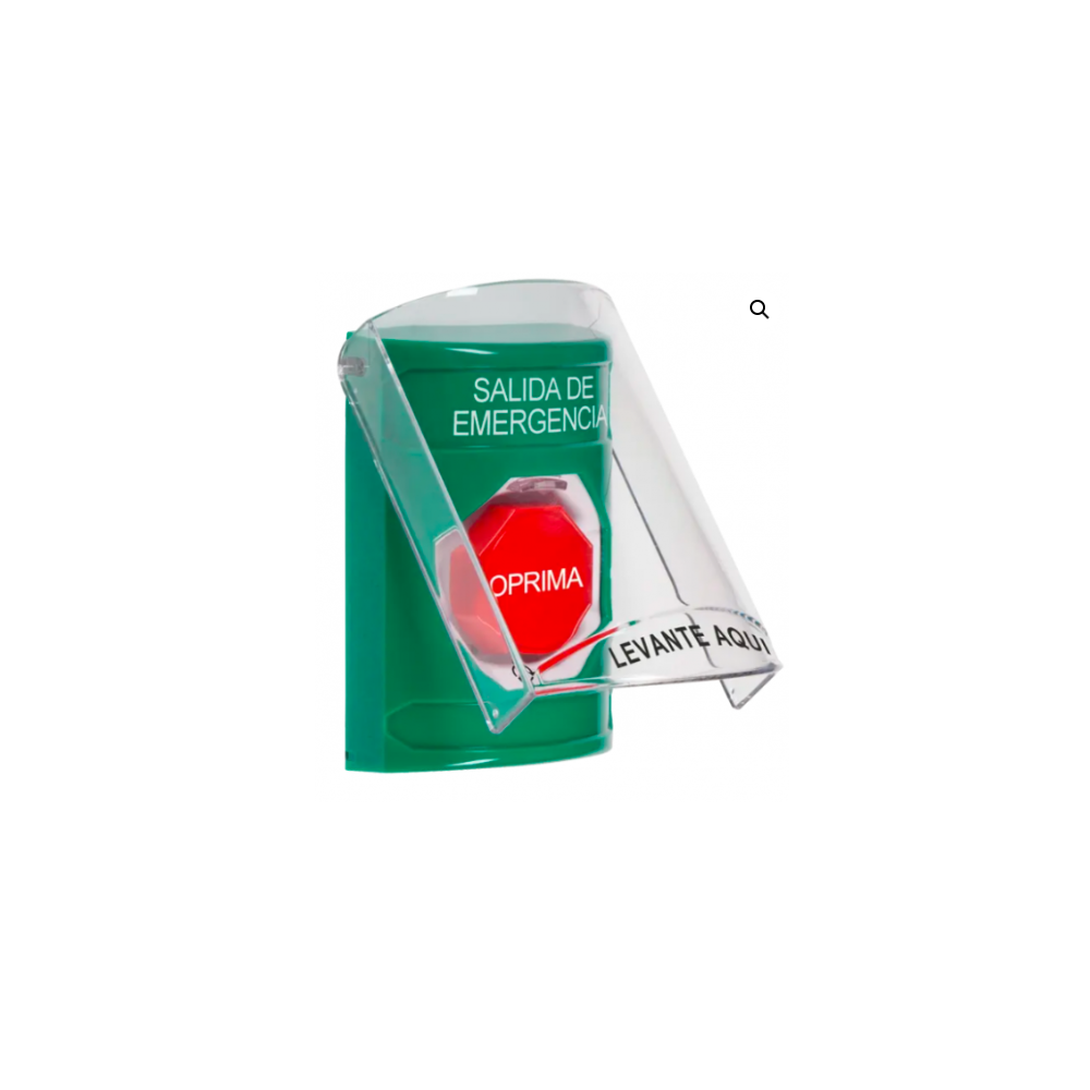 SS2129EX-ES Botón con escudo (STI-6517), Verde, montaje al ras para Interiores STI